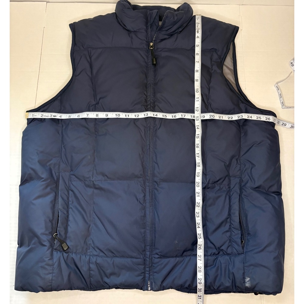 Vintage Eddie Bauer Men's XLT Premium Goose Down Puffer Vest Navy Blue Gorpcore - Picture 6 of 10